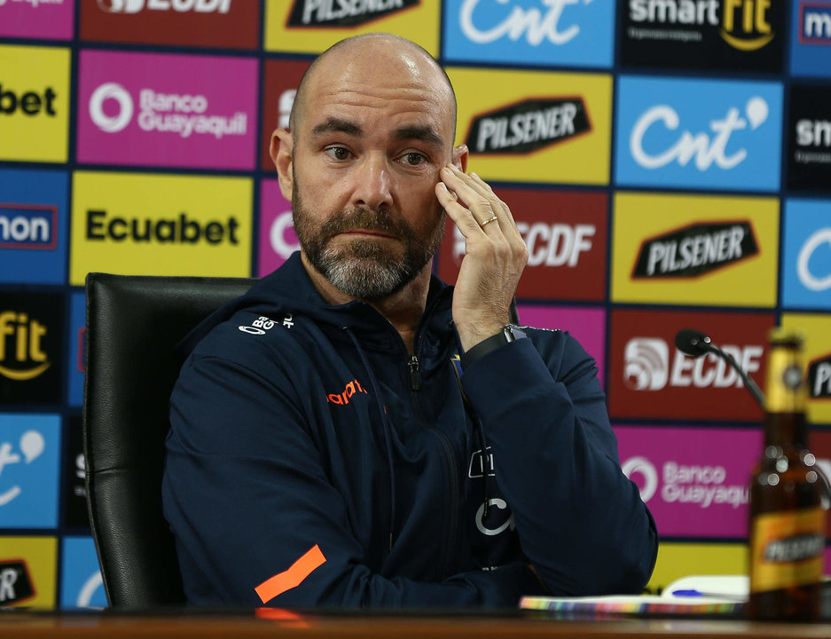 Fotografía de archivo del entrenador de la selección de Ecuador, el español Félix Sánchez. EFE/ José Jácome