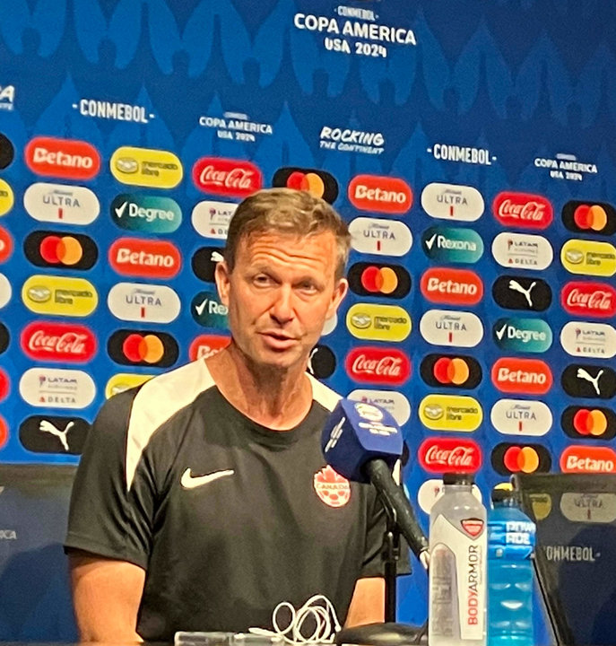 Imagen de archivo del seleccionador de Canadá, Jesse Marsch, quien este viernes compareció ante la prensa en Orlando (Florida) para hablar del crucial partido con Perú correspondiente a la última jornada de la fase de grupos de la Copa América de Estados Unidos. EFE/ Albert Traver