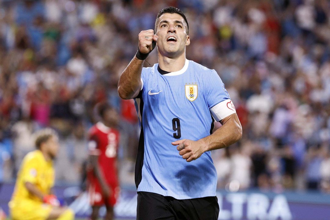 Luis Suárez de Uruguay celebra en la Copa América. EFE/EPA/ERIK S. MENOR