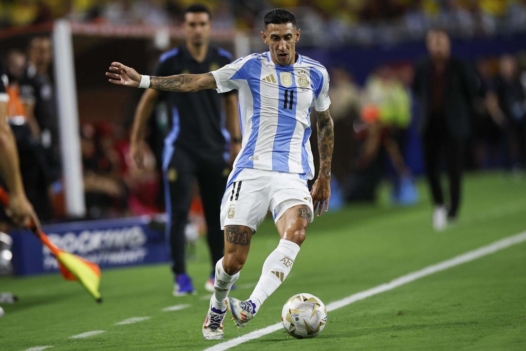 Ángel Di María de Argentina en acción contra Colombia durante la final de la Copa América. EFE/EPA /CJ GUNTHER