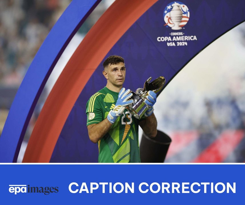 Emiliano 'Dibu' Martínez de argentina en la Copa América. EFE/EPA/CJ GUNTHER (CORRECTION)