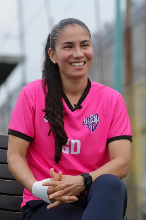 Fotograf&iacute;a del 19 de junio de 2025 de la futbolista Ligia 'Gigi' Moreira, capitana de la selecci&oacute;n de Ecuador. EFE/ Jonathan Miranda